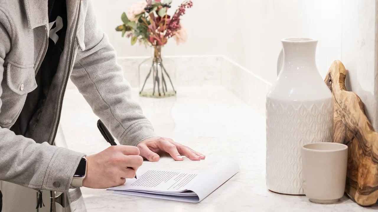 final-sign-off-and-agreement-for-kitchen-project Final Agreement being Signed Off by the Client Doran Kitchens