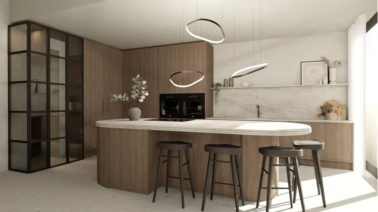 kitchen-design-renders-for-modern-trendy-kitchen True to Life Kitchen Render for First Presentation to the Client